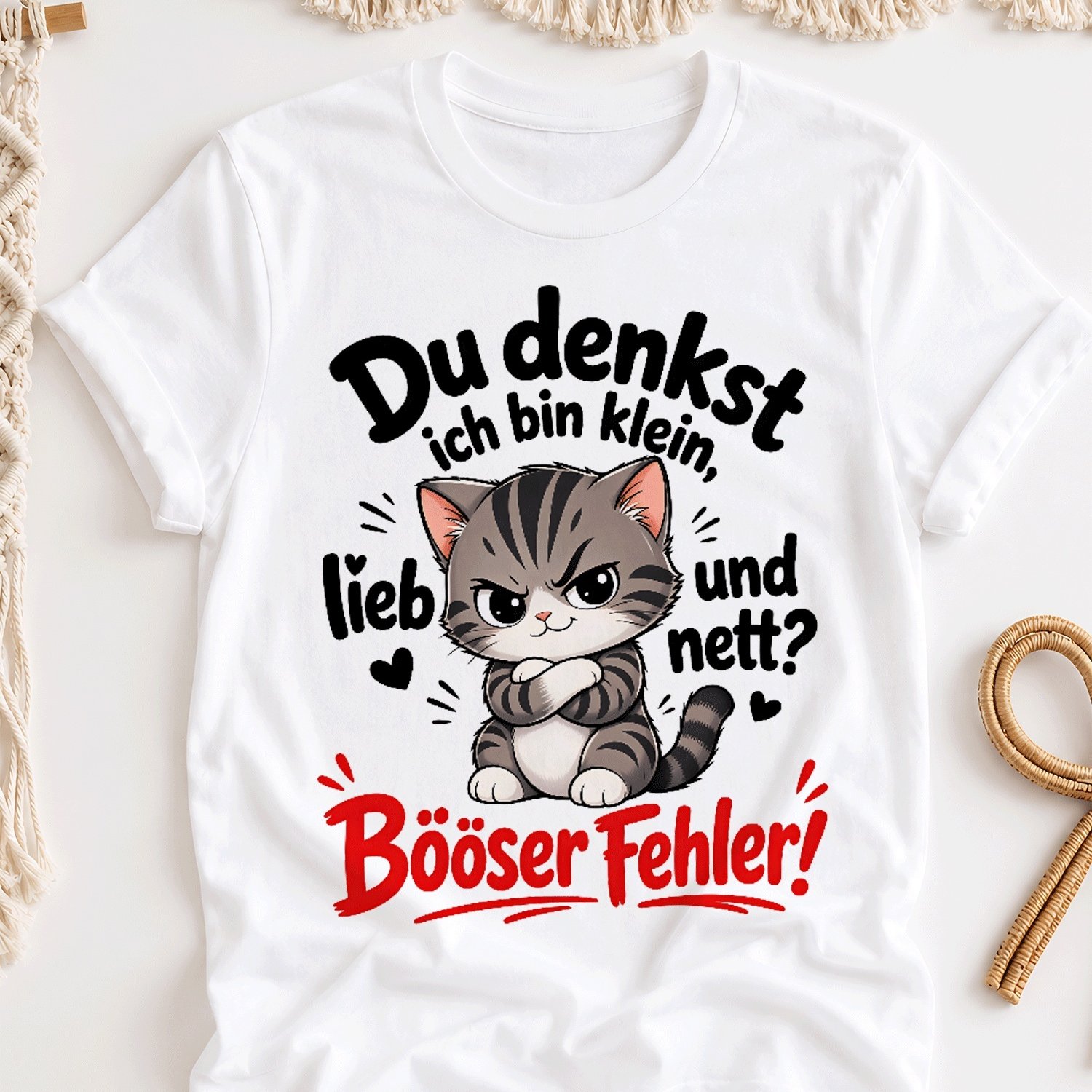Image of Plus Size - Funny T-shirt With Cute German Saying, Print, Y2k Oversized Unisex T-shirt For Men And Women, 2000s Retro Streetwear, Loose Graphic Tee