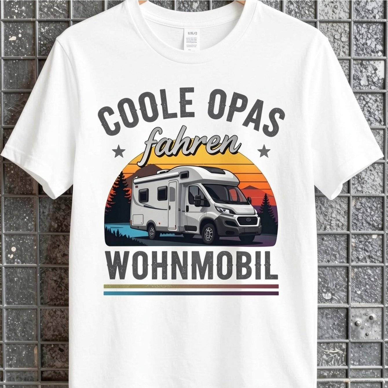 Cool Grandpas Drive Motorhome T Shirt Black Van And With German Text For Camping And Travel Enthusiasts