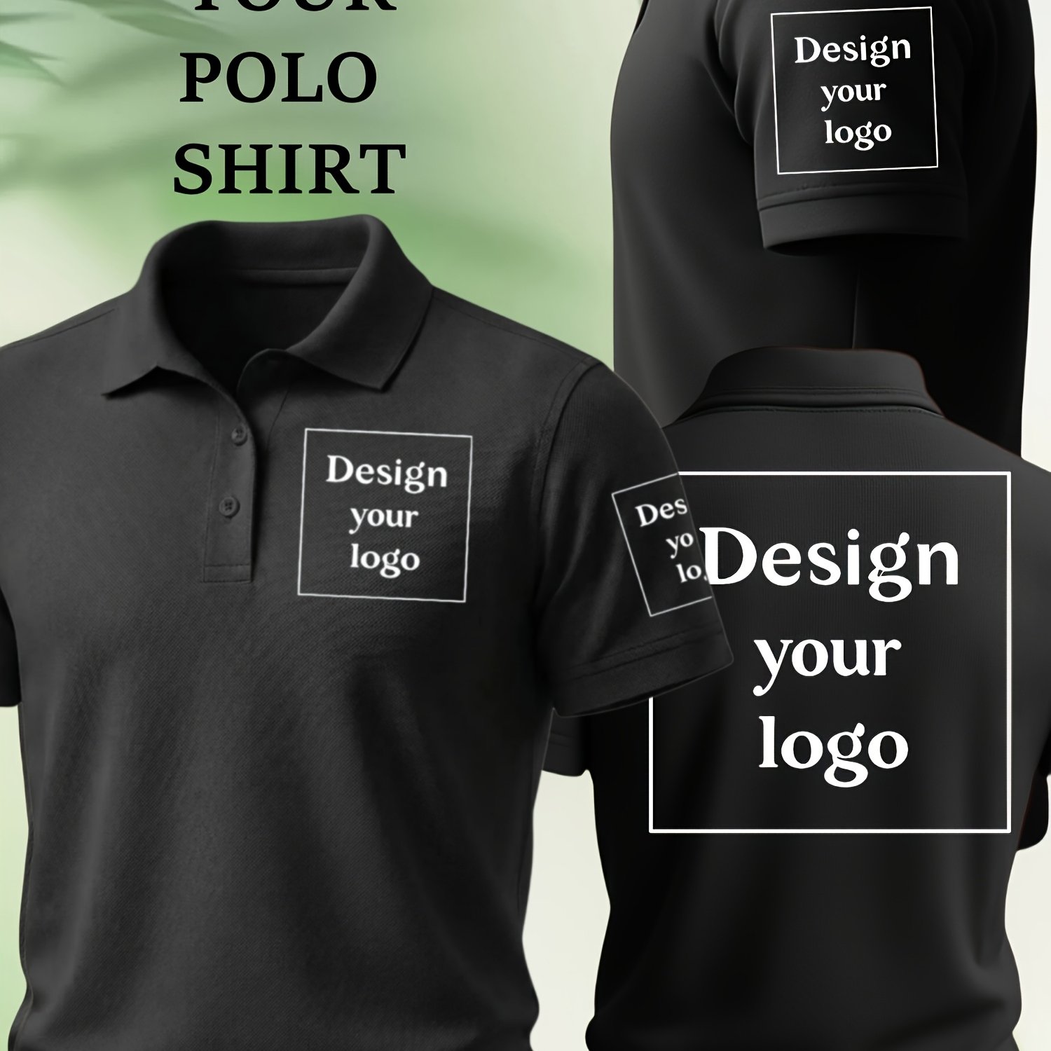 E-shop Personalisierbare Herren Polo Shirts, personalisierbare Brustseite vorne, personalisierbarer Arm, personalisierbarer Rücken, personalisierte