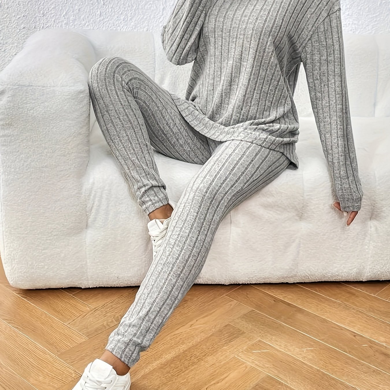 E-shop Europäisches und Amerikanisches 2023 Herbst/Winter Damen Langarm Rundhals Casual Mode-Loungewear-Set