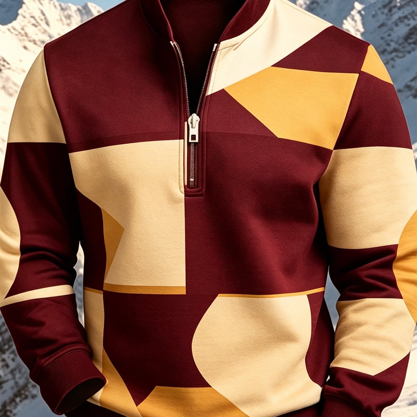 Plus Size Men's Half- Crewneck Sweatshirt Baseball Collar Sweatshirt Suitable For And Gatherings With Long Sleeves Casual And Comfortable And Soft Casual Attire, Plus Size