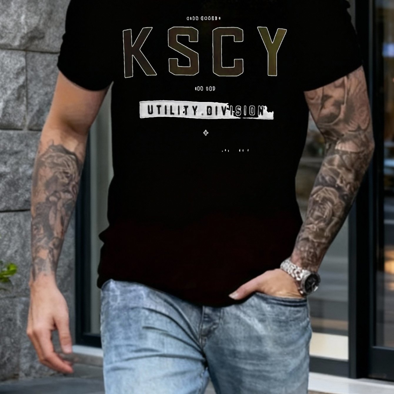 TEMU Men's Short Sleeve T-shirt Utility Division Breathable Microfiber, Casual, Everyday Shirt, , Teens Adults