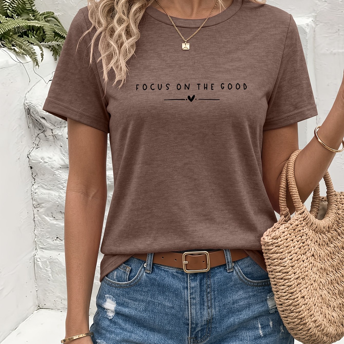 TEMU Pattern Print Round Neck Short Sleeve T-shirt, Comfortable And Breathable, Retro Casual, Summer Versatile T-shirt