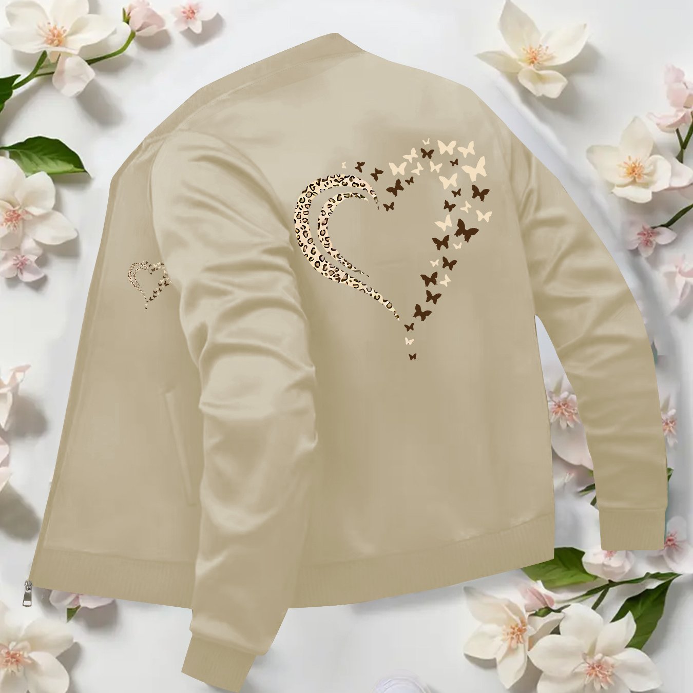 TEMU Women's Trendy Jacket With Print, Casual Stand-collar Jacket, Versatile Top With A Stylish Zip Design