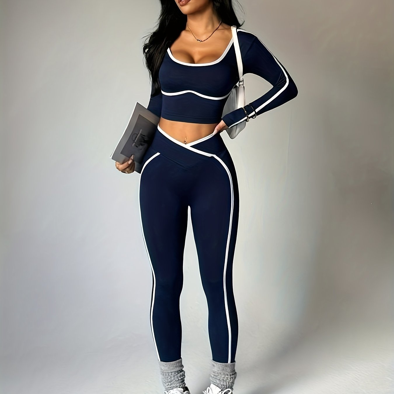 TEMU 2pcs Color- Set, Fashion Casual Sportswear