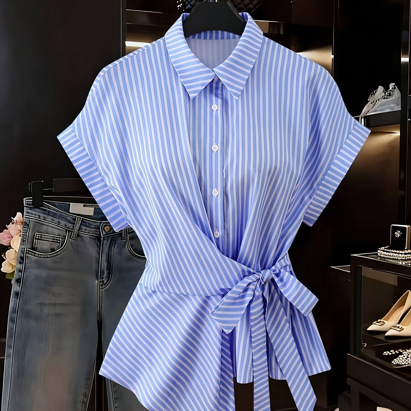 Dj260318331 Women's Elegant Casual Striped Shirt