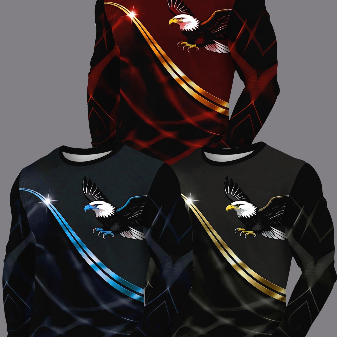 TEMU 3pcs Men's Casual Long Sleeve T-shirt Set, Round Neck Long Sleeve T-shirt, Suitable For Casual Wear, Modern Casual Clothing