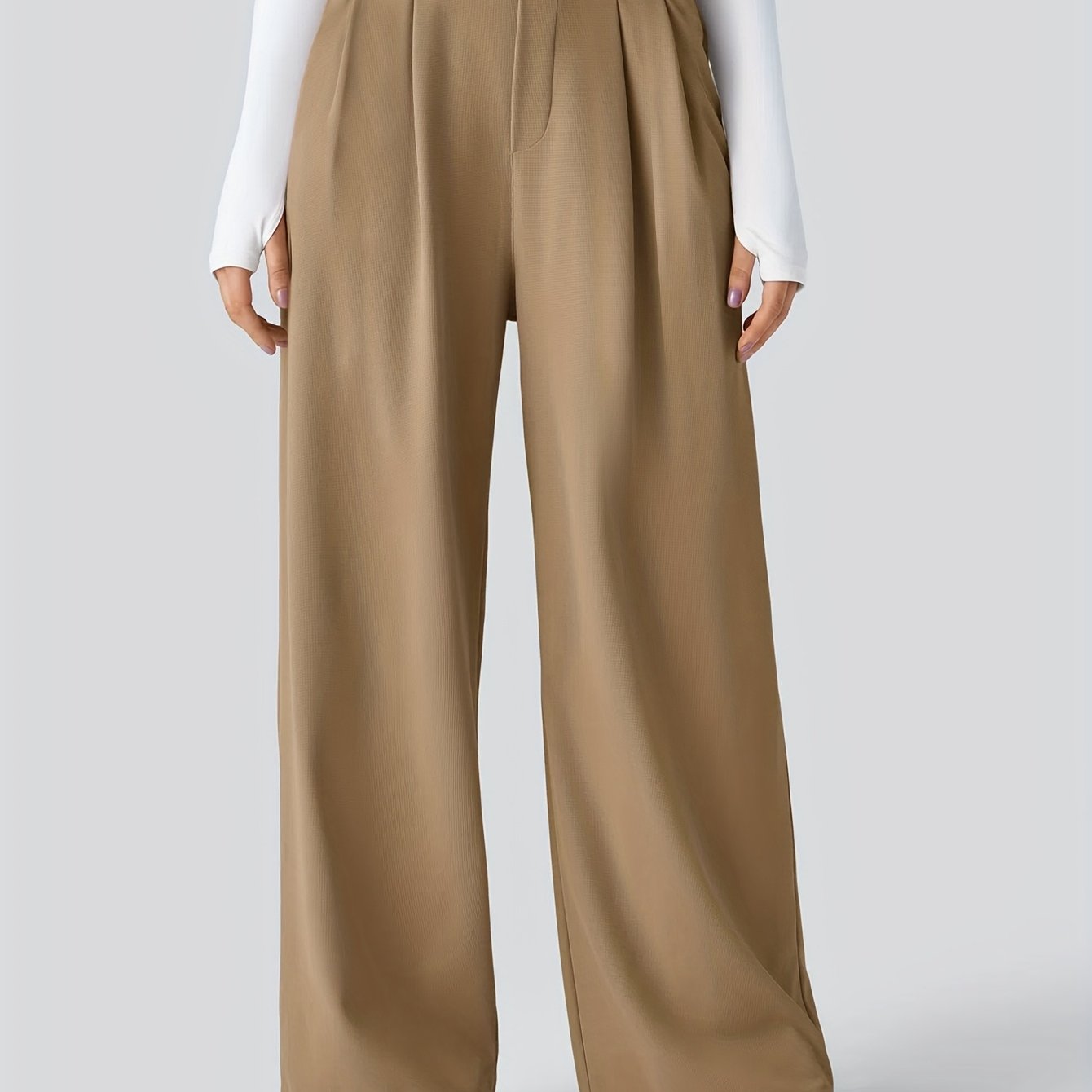 TEMU Wide Leg Pants, Casual Pleated Pants For & Summer, Women's Clothing