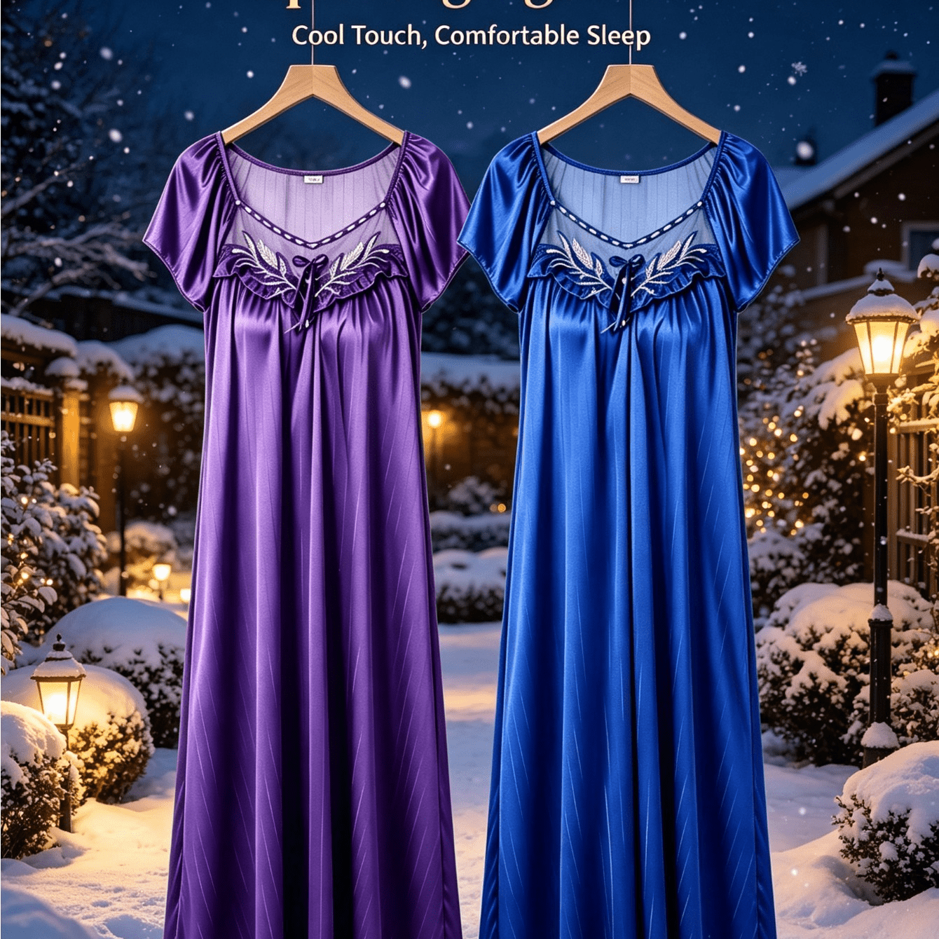 Elegant Mesh Splicing Embroidery Night Dress Ruffle Short Sleeve Loose Casual Indoor Loungewear Two-color Set