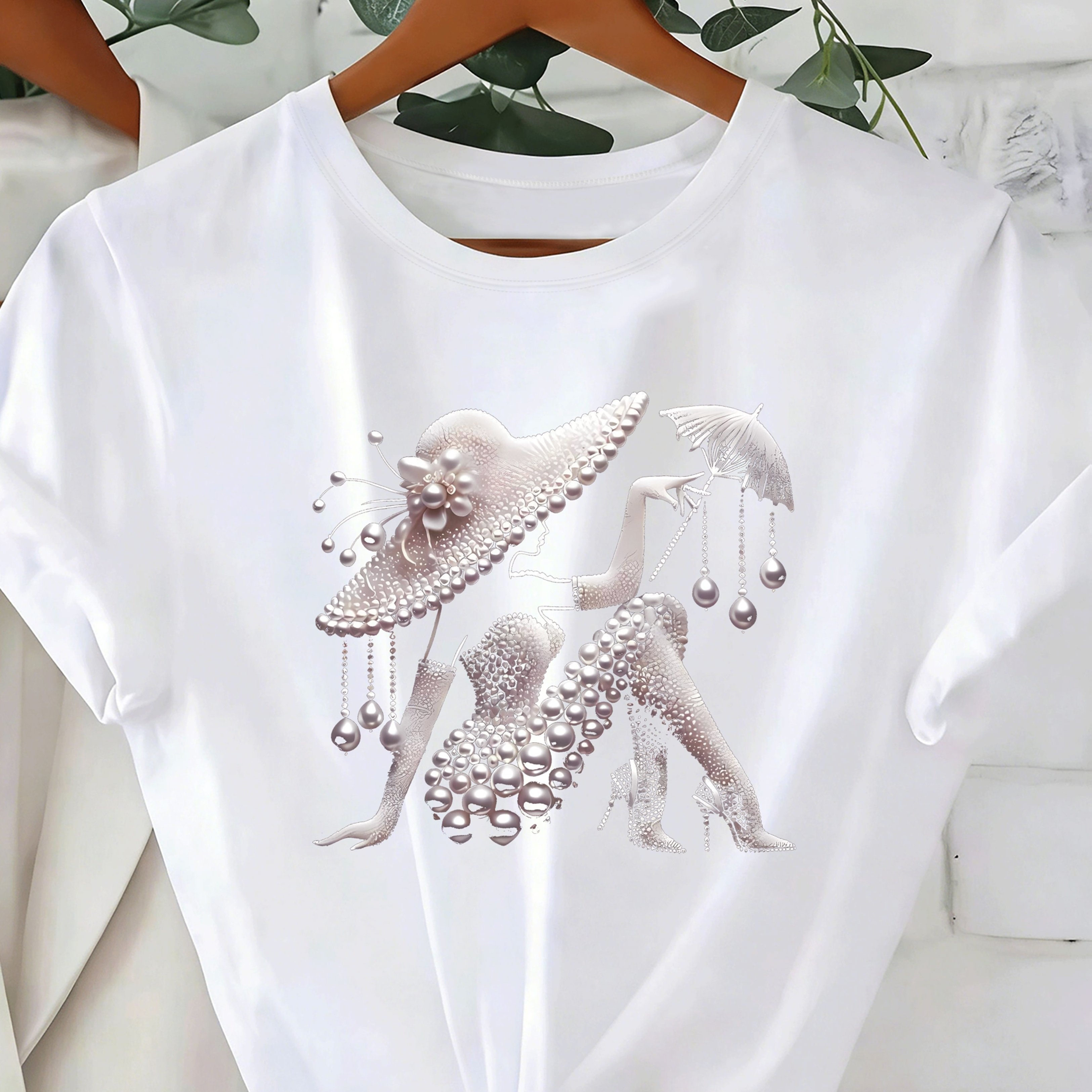 TEMU T-shirt d'été à motif imprimé, haut à manches courtes décontracté, élégant et stylé pour femmes