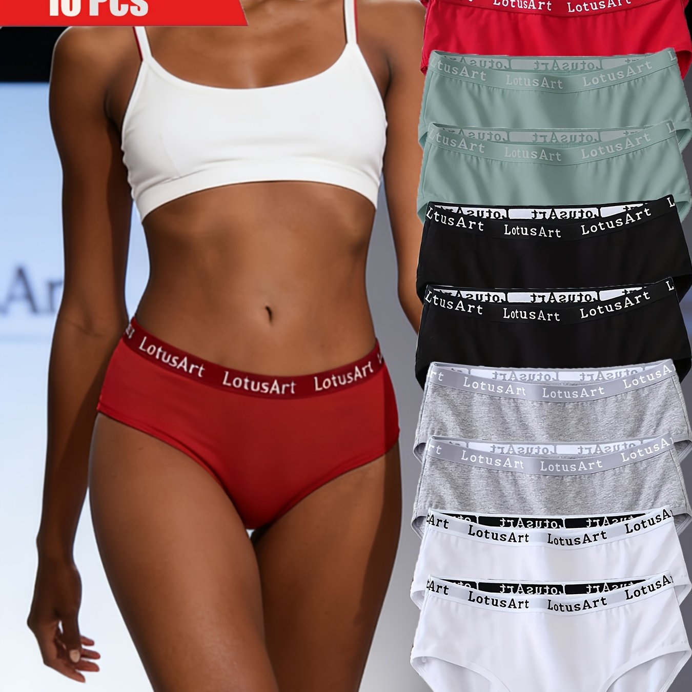 Image of 10pcs Autumn/winter Women' Panties, Comfortable And Breathable, Suitable For , Women's Underwear For Daily Casual Wear, Multiple Sizes