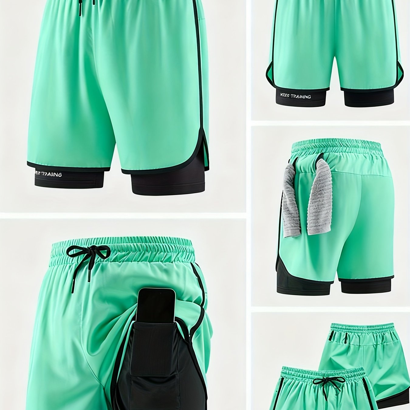 TEMU Men's Sports Casual Quick-dry Loose Shorts - -one Design With Pockets And Drawstring Waist, Can Hold Phone And Sports Towel, Suitable For Gym,