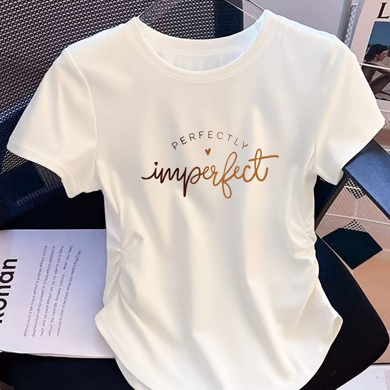 TEMU Newly Women's Waist Up Contraction Shows A Slim Figure, Elastic And Very Suitable For Casual Women's Modern Fashion Tops, Comfortable Printed
