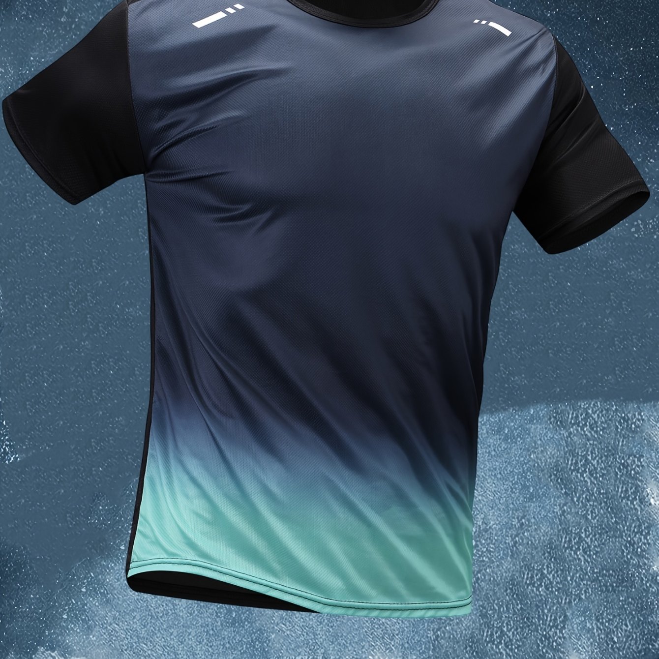 Image of Gradient Slim-fit Short Sleeve Running Sports Spring And Summer Top T-shirt Casual Slim- Shirt