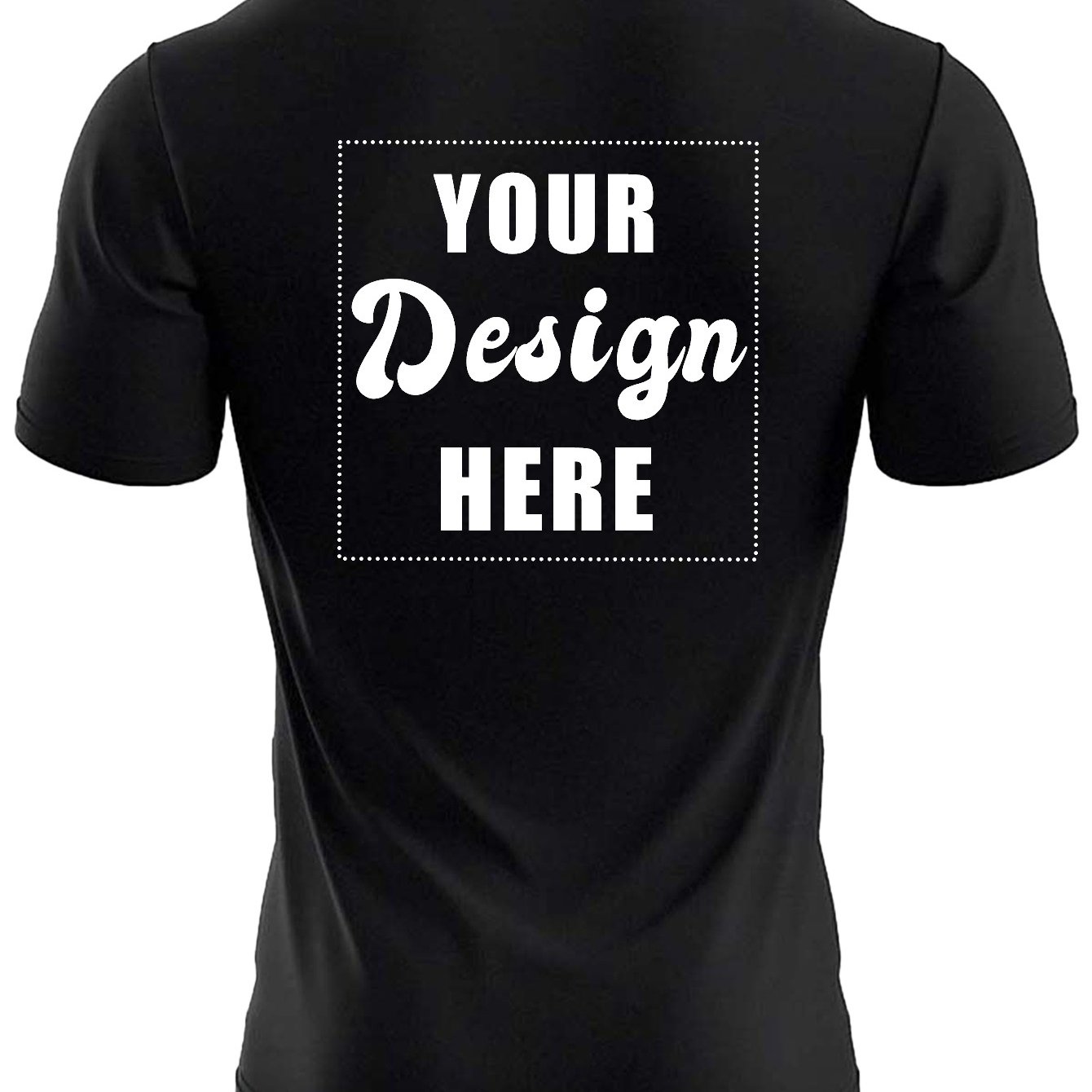 Custom Men's T-shirt With Personalized Picture Print On Back, Ink Transfer Printing