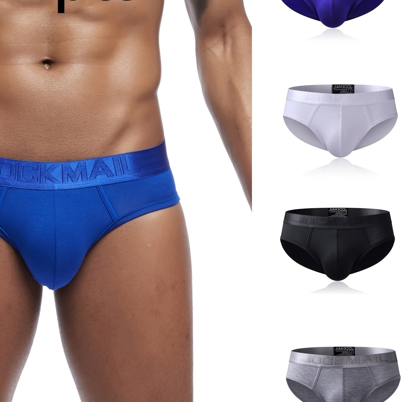 TEMU 4 culottes JOCKMAIL en modal pour hommes, couleurs , taille basse, tissu et respirant, design de U pour un effet push-up sexy