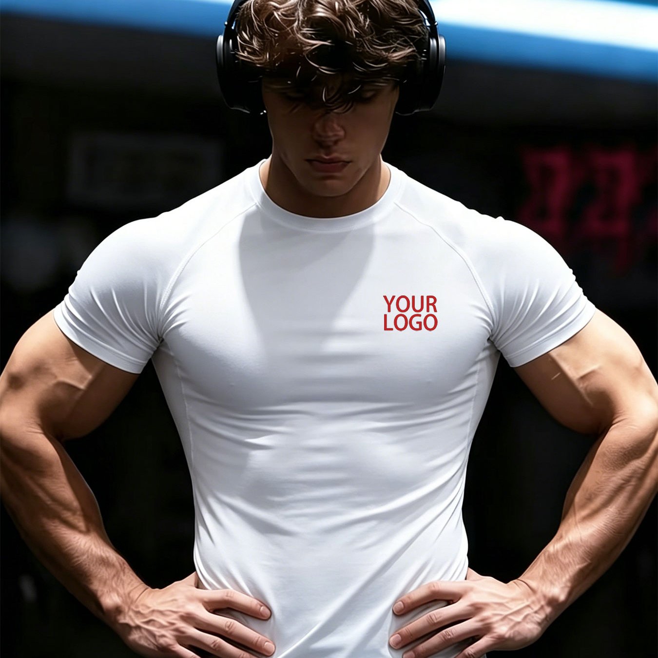 TEMU Custom Men's Compression Fitness Shirt, Breathable And Moisture-wicking, , Stretchy Fitted T-shirt, High-elasticity Wear Designed For