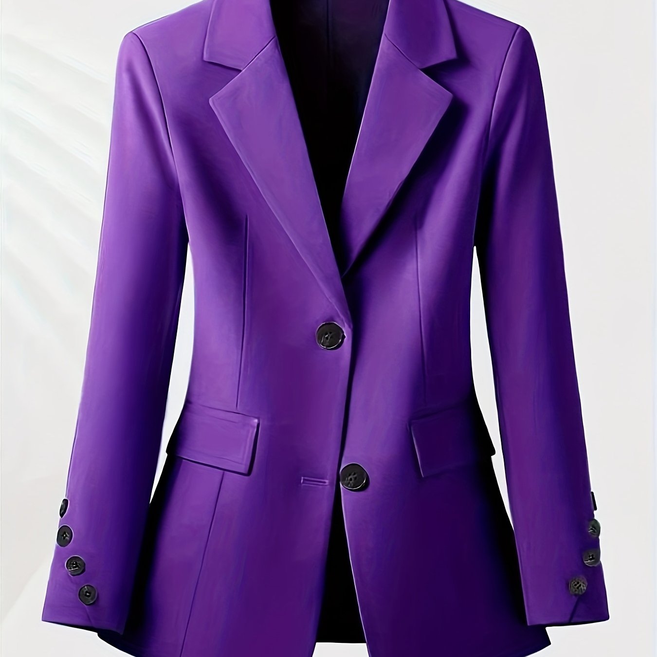 E-shop Damen Kontrastfarben Revers Langarm Elegante S-Jacke, geeignet für Frühling Herbst