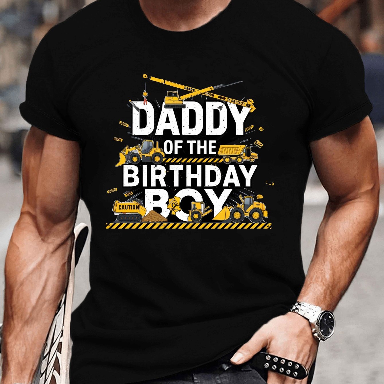 TEMU T-shirt Imprimé "PAPA DU GARÇON D'ANNIVERSAIRE", T-shirts pour Hommes, T-shirt Décontracté à Manches Courtes pour l'Été