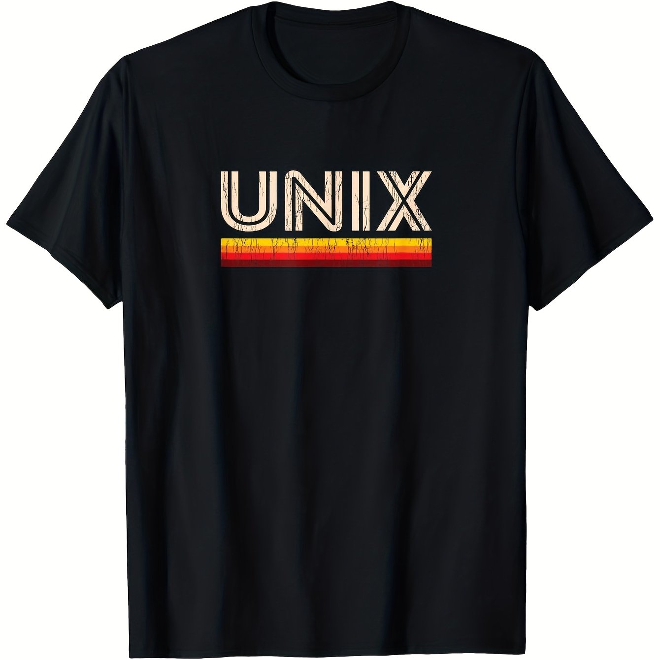 TEMU Men's Retro T-shirt - Vintage Print With , Black With Suitable For Sysadmins, , Users - Casual Tech Apparel For Daily Wear & Conferences,