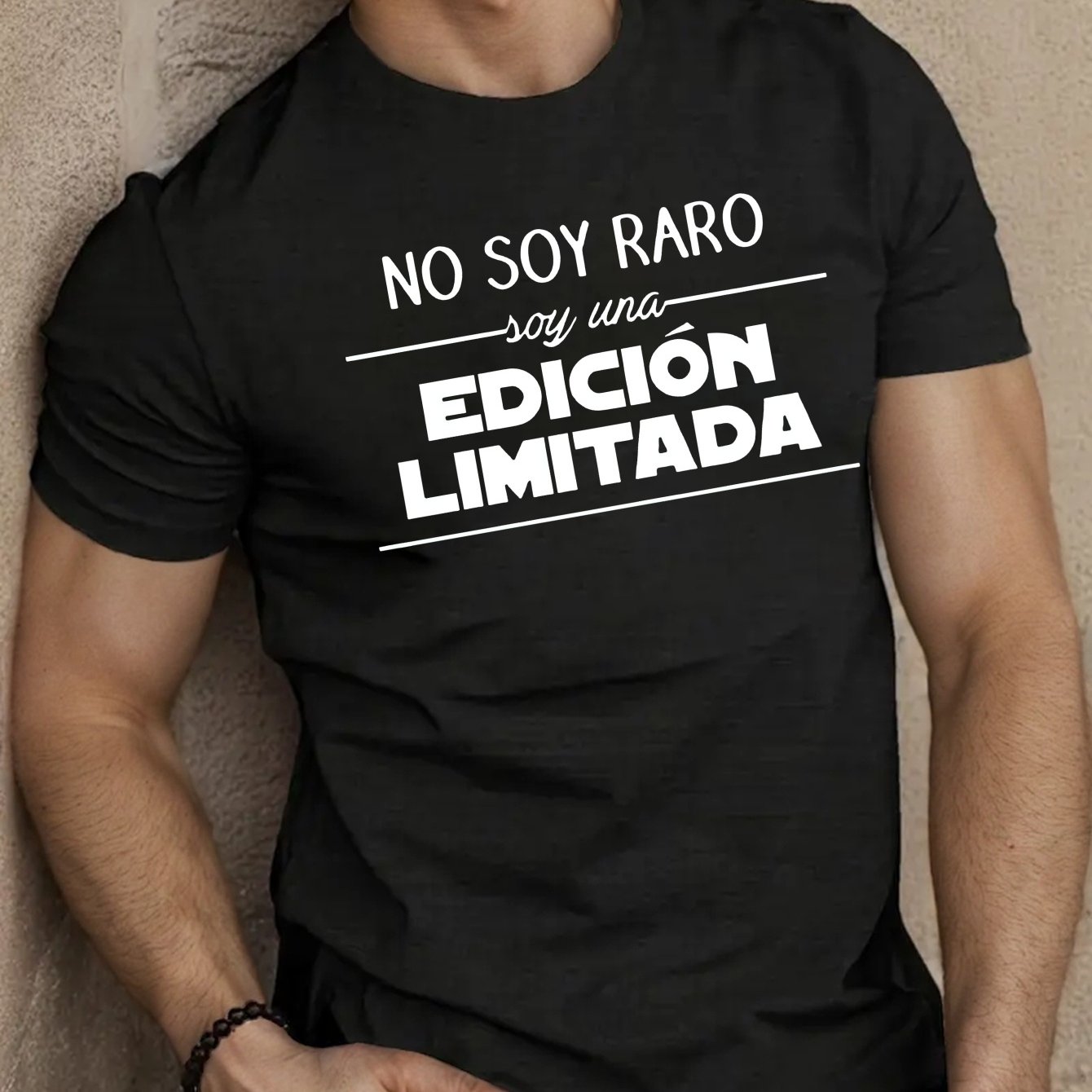 TEMU Camiseta Casual Española para Hombre con - Estampado " Extraño, Soy Edición ", Manga Corta, Estilo Verano, , Cuello , Corte Regular, Camiseta
