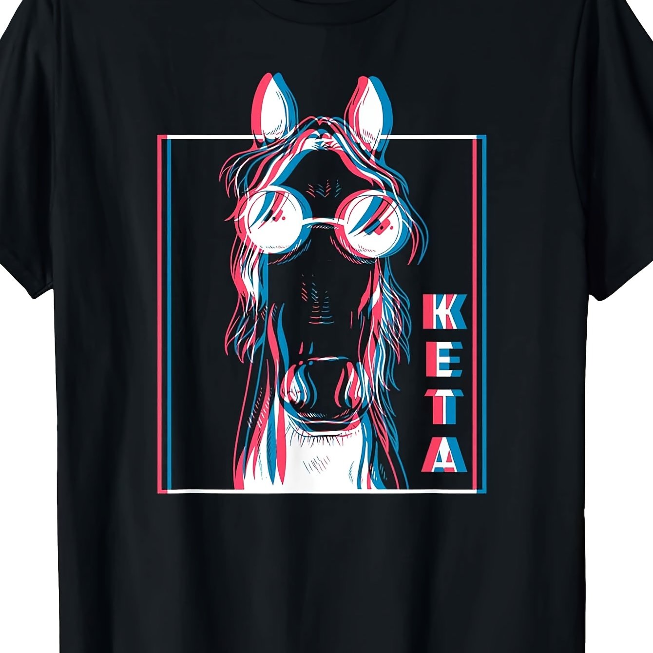 Keta Rave T-shirt - Drug Design For Techno Parties, Dj Events And Horse Riding - Casual Round Neck Tee Logo, Machine Washable, Wear (black)
