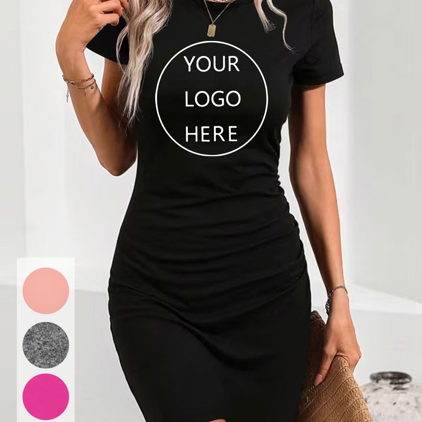 TEMU (custom Pattern Print) Custom Dress For Women, Spring Summer Fall New Casual Comfortable Short Sleeve Long Dress