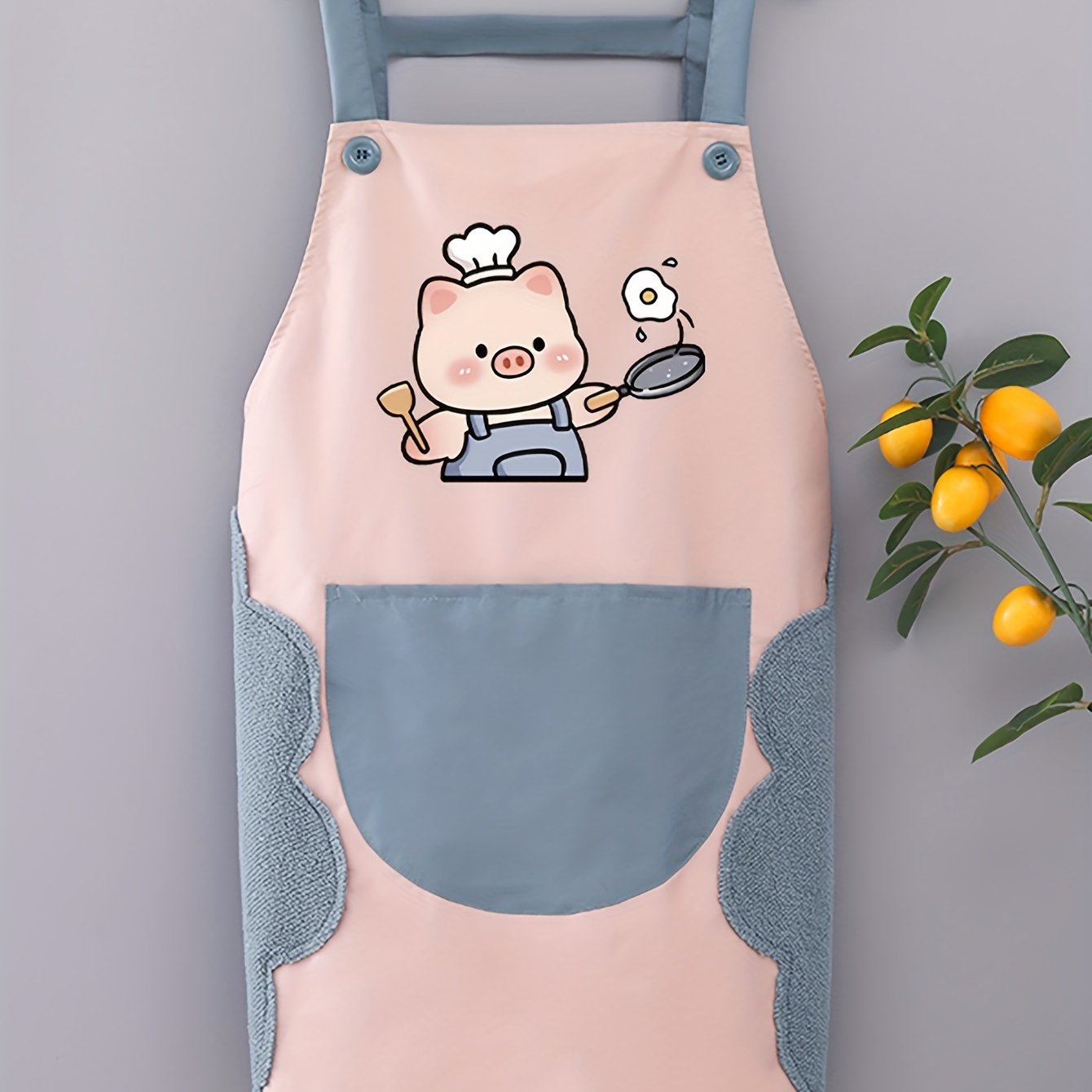 Large Pocket Apron, Washable Kitchen Workwear For Home Use, Sleeveless Design, Ideal For Catering Services