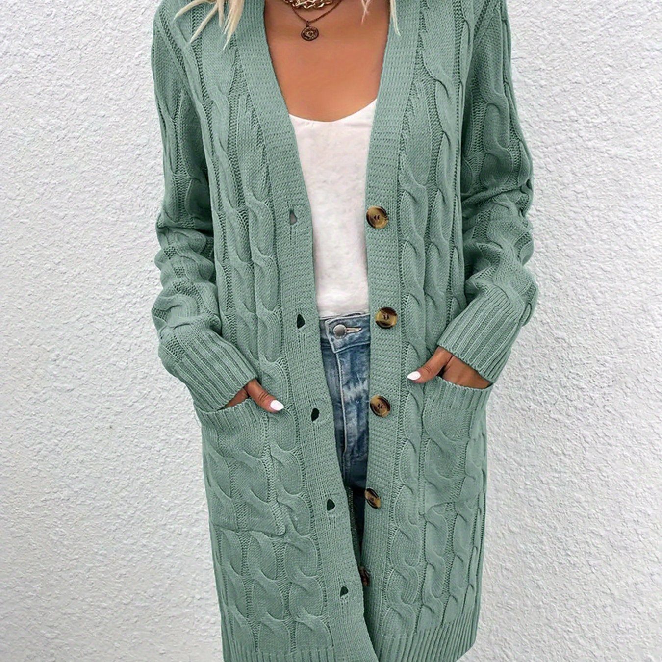 Women's Long Nylon Cardigan - Fashionable Autumn And Winter Comfortable Soft Warm Sweater