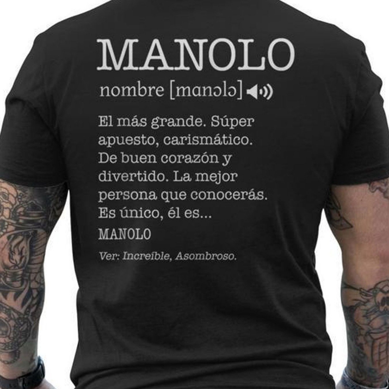 TEMU Camiseta con Significado del - Estampado en Español en la Parte Trasera - Regalo para Hombres que se Llaman - 100% Algodón, Camiseta Casual con