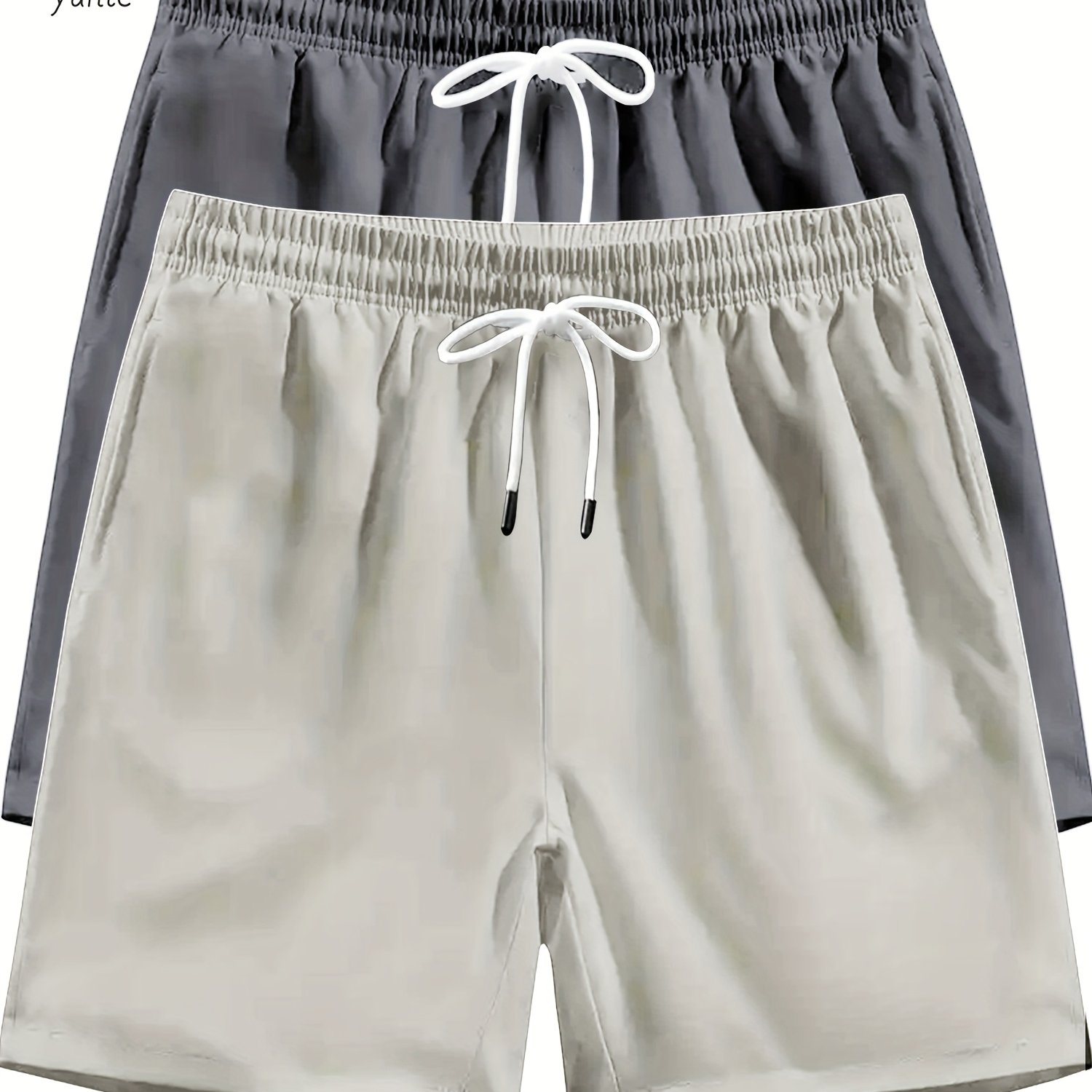 TEMU 2pcs -dry Athletic Shorts - Casual Fit Waistband & Drawstring, Included - , Gray, Navy, Army