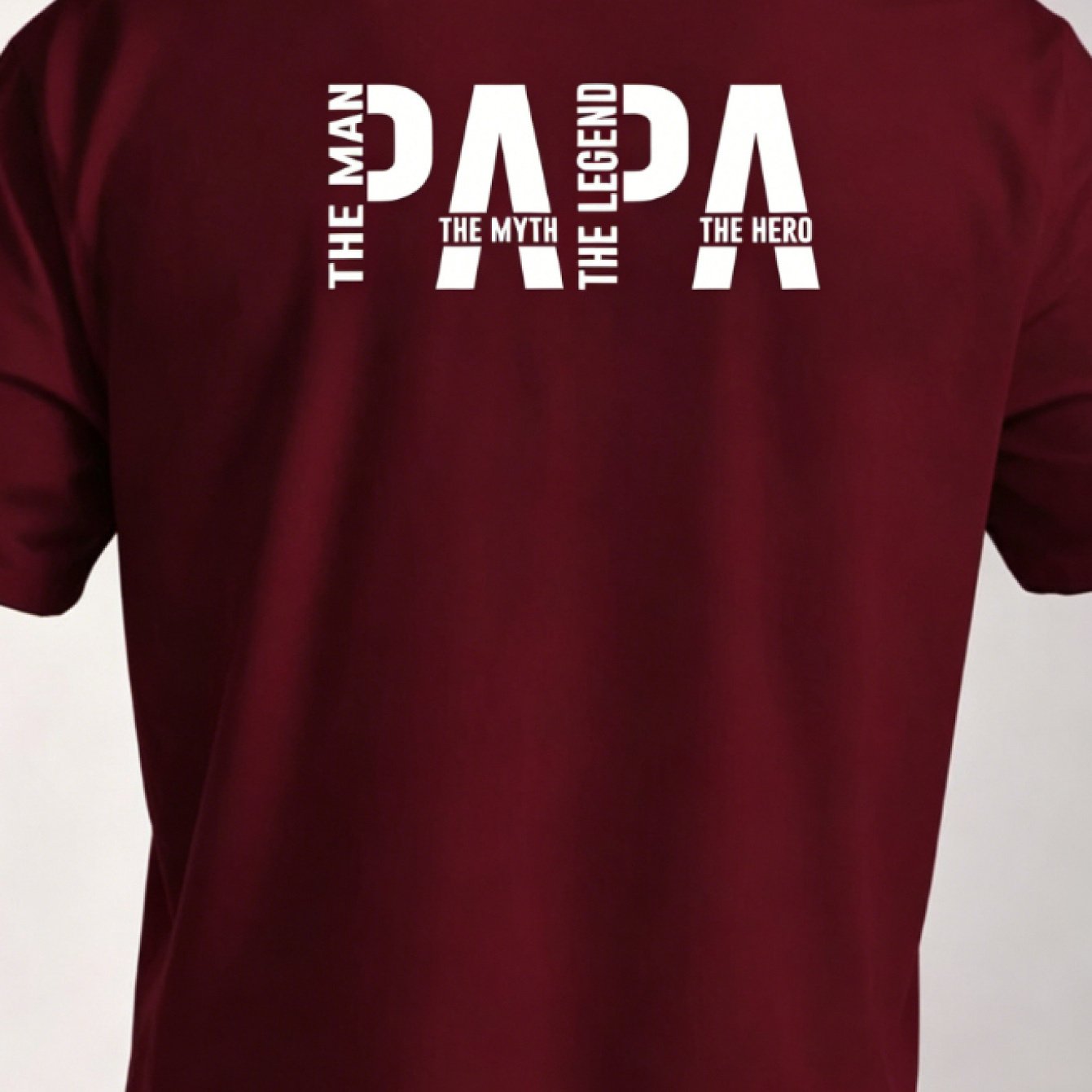 TEMU [printed Design Not Textured//sequins Not Jean The Print] Papa The Man The Legend Father's Day Slogan Print Men's T-shirt, , Casual, Father's