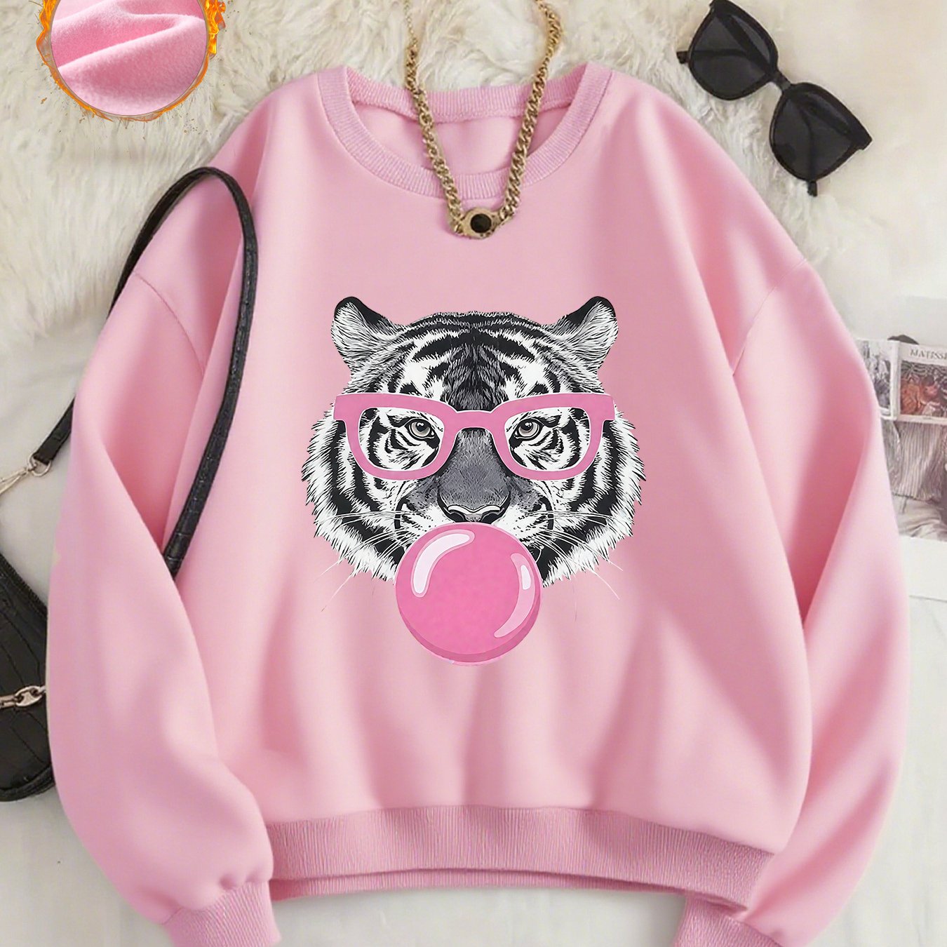 TEMU Pattern-printed Sweatshirts, Autumn And Neck Casual Sweatshirts, Women's Clothing.