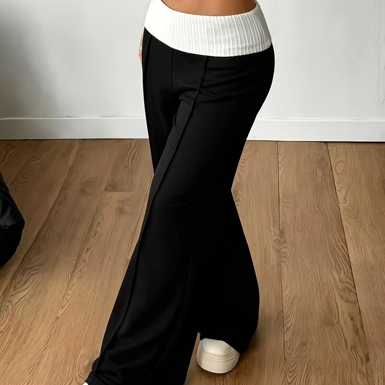 TEMU Damen Neue Retro Patchwork High-Waist Lässige Locker Modische