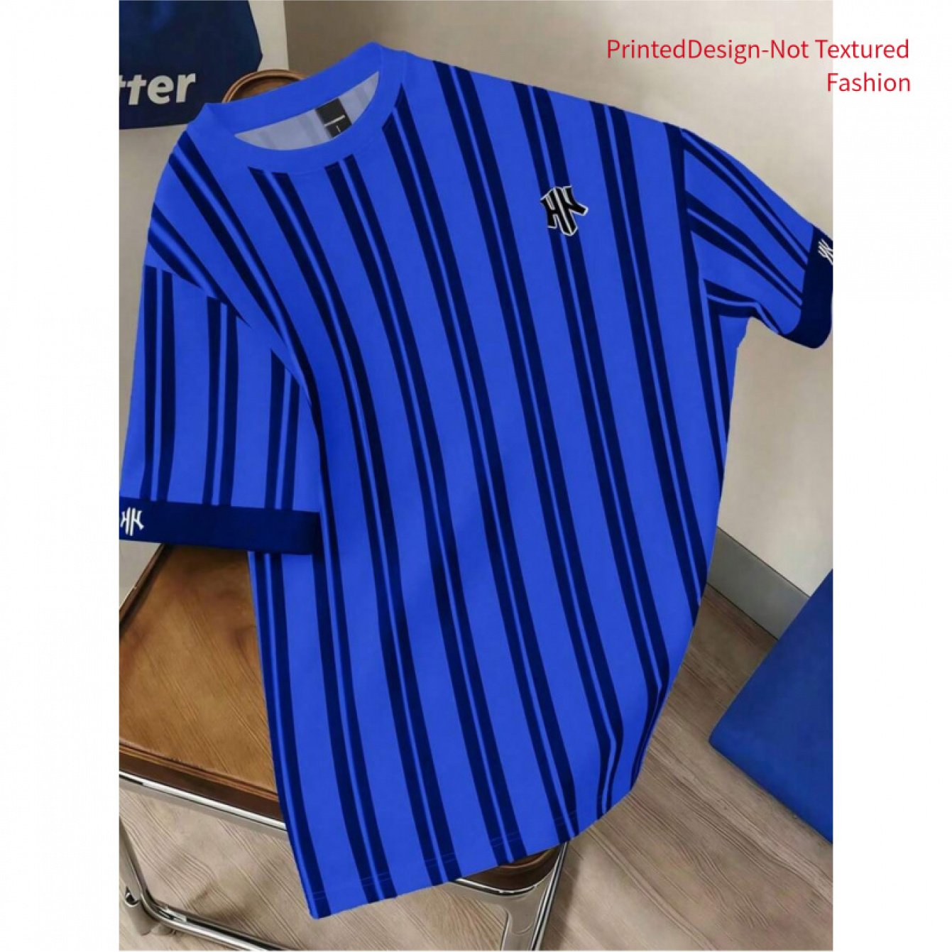 TEMU Ny Men's Ny-themed Crew Neck T-shirt - Short Sleeve Casual Shirt With Ny Letter Print & Striped Design, Breathable Comfortable Round Neck Tee