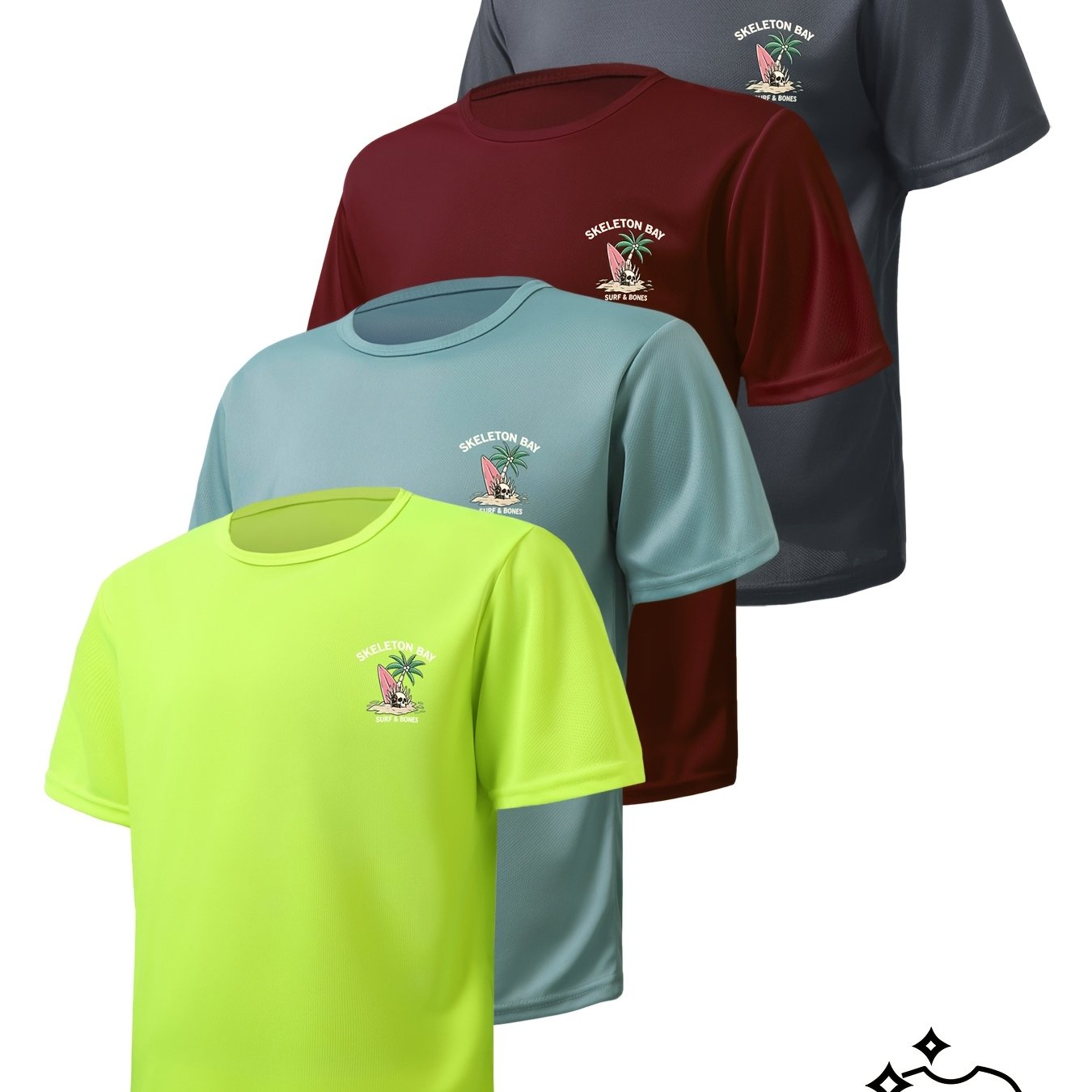 TEMU 4pcs Men's Oversized Quick-dry T-shirts - Moisture-wicking Breathable Athletic Tees Suitable For Training, Gym & Casual Wear, (black, White,