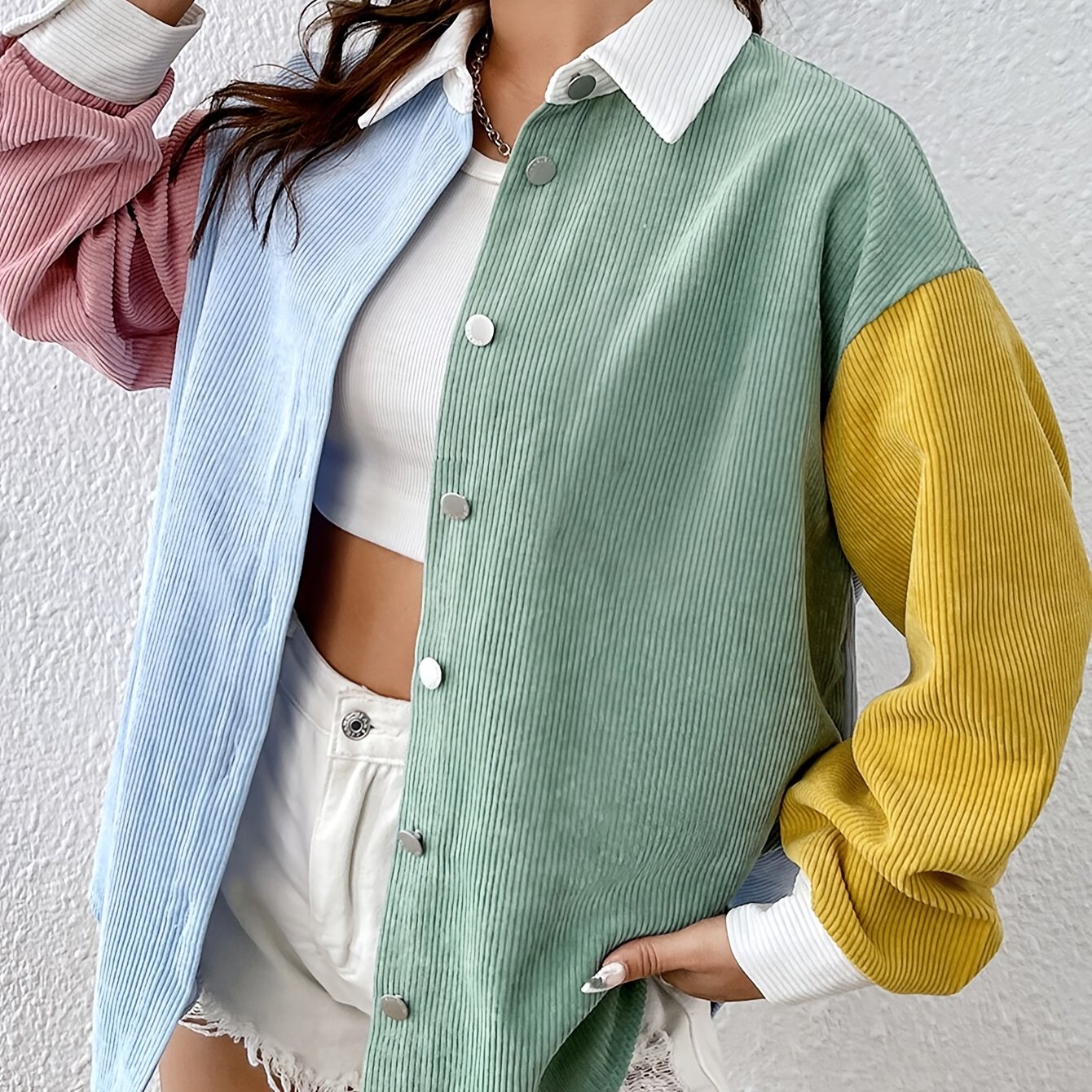 Color-block Drop-shoulder Shirt