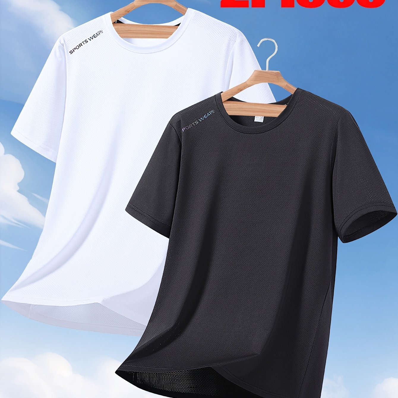 TEMU 2pcs Men's Plus Size Crew Neck T-shirt, Extra Large For Big & Tall To 300 Lbs, Suitable For Running And Sports, Plus Size Short Sleeve Summer
