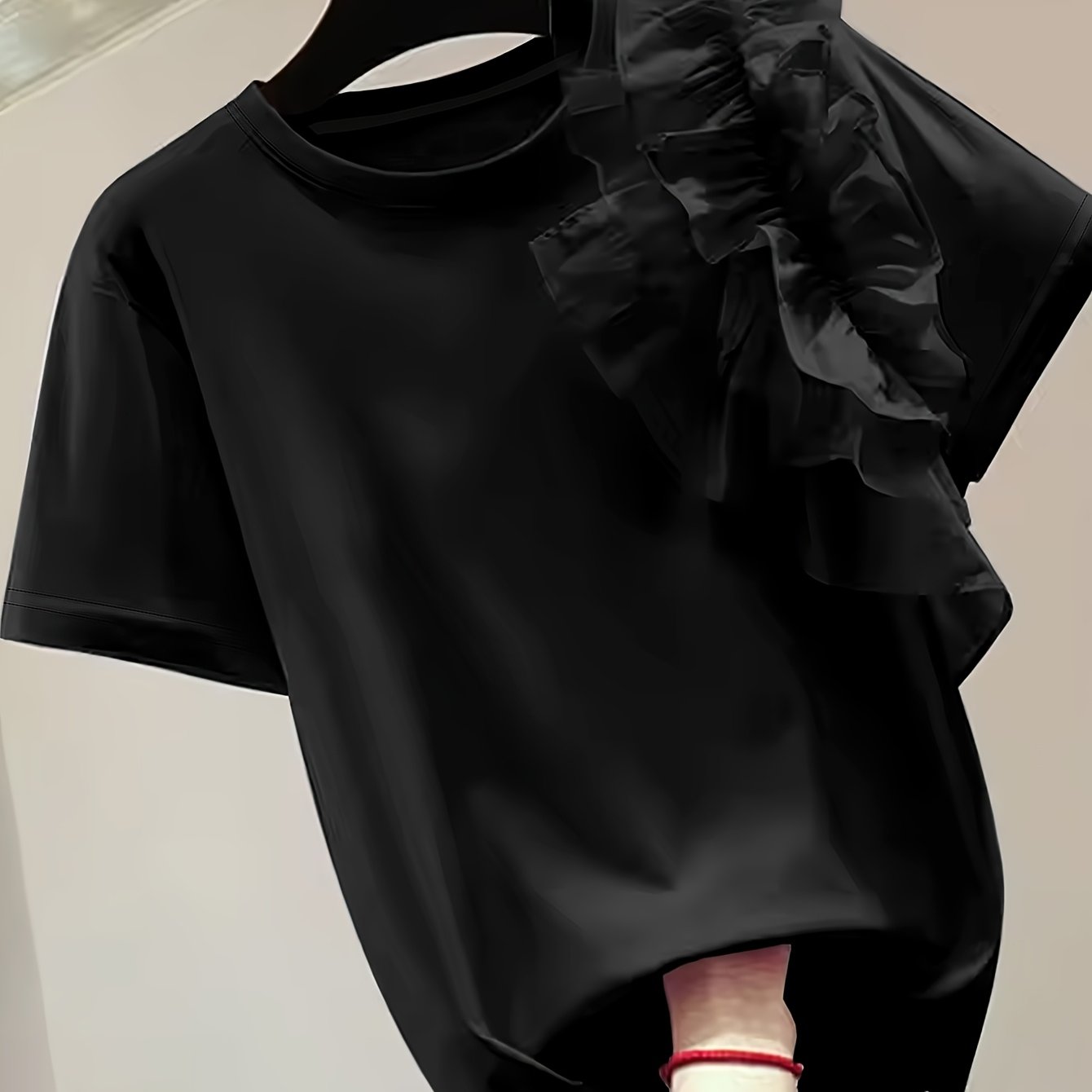 Casual Fashion ' 3d Lace Short Sleeve Spring Summer T-shirt