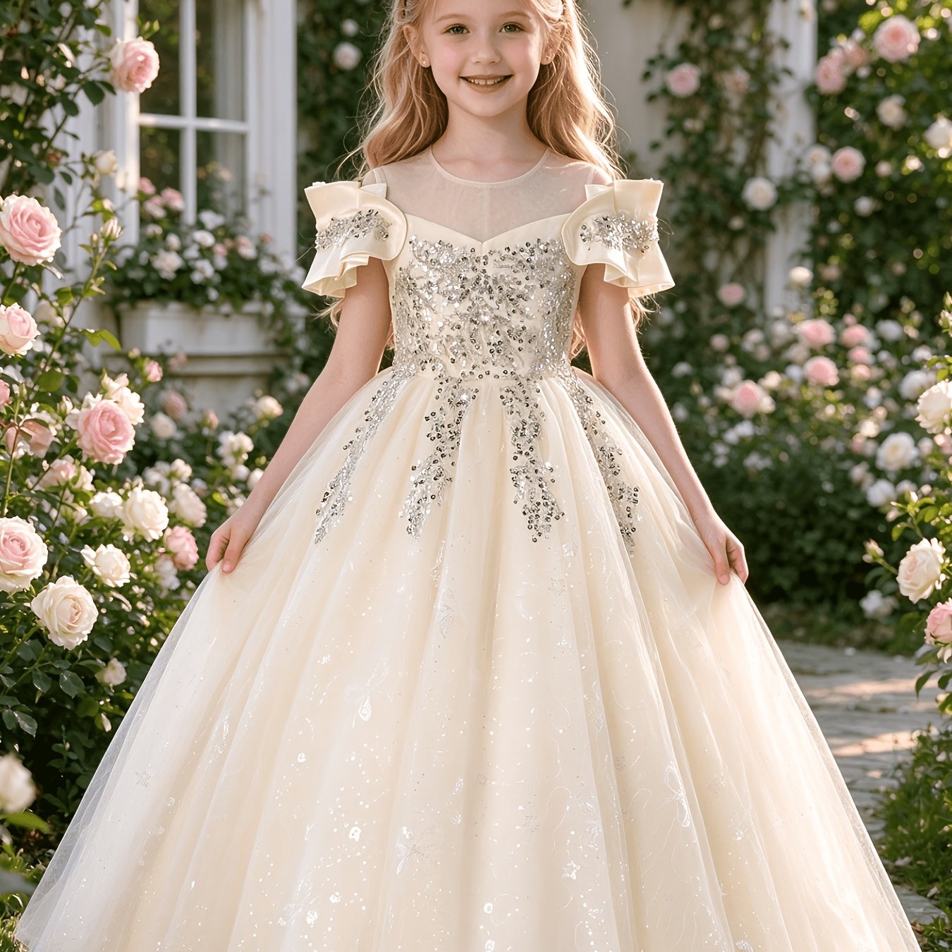 Image of Children's Princess Dress, Cross-border Children's Clothing, / Performance Outfit, Girls' Puffy Tulle Skirt, Girls' Dress