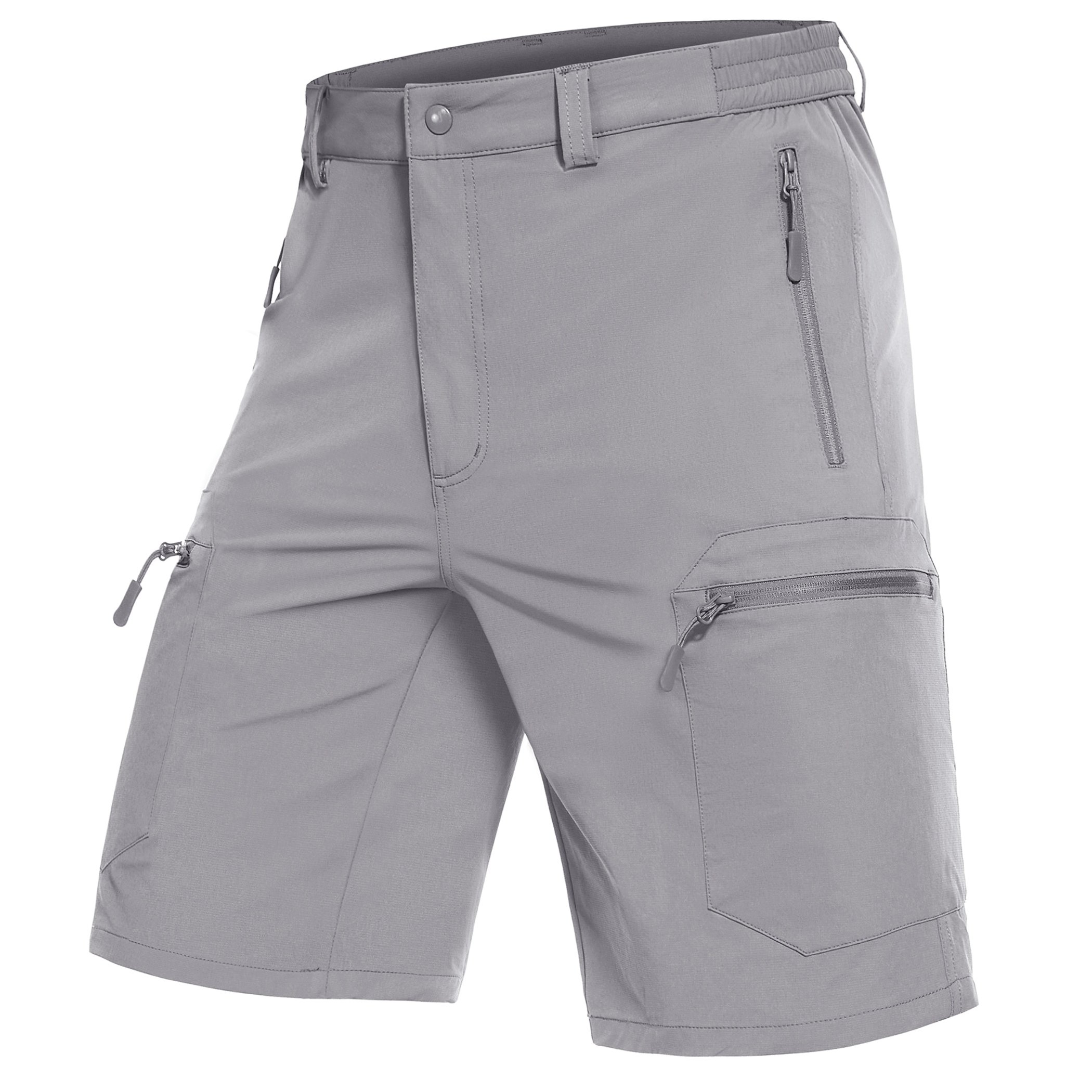 Men's Hiking Shorts With 5 Zipper Pockets Quick Dry Lightweight Summer Shorts Breathable Stretch Waist Cargo Shorts Suitable For Work Camping Traveling Jogging Outdoor Activities