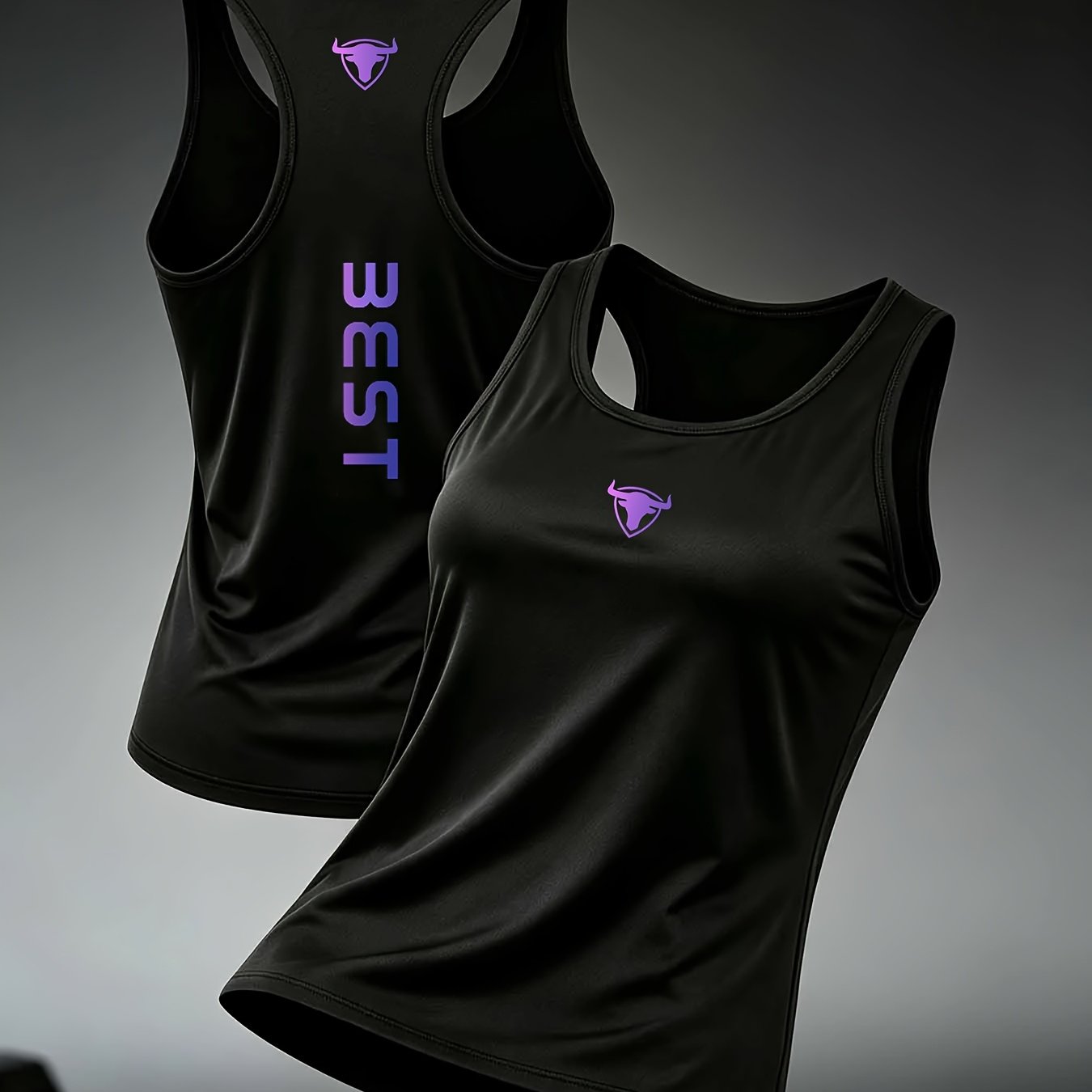 TEMU Camiseta deportiva sin para mujer, elástica y transpirable, de secado rápido, para montañismo y al , capa base de cuello con estampado