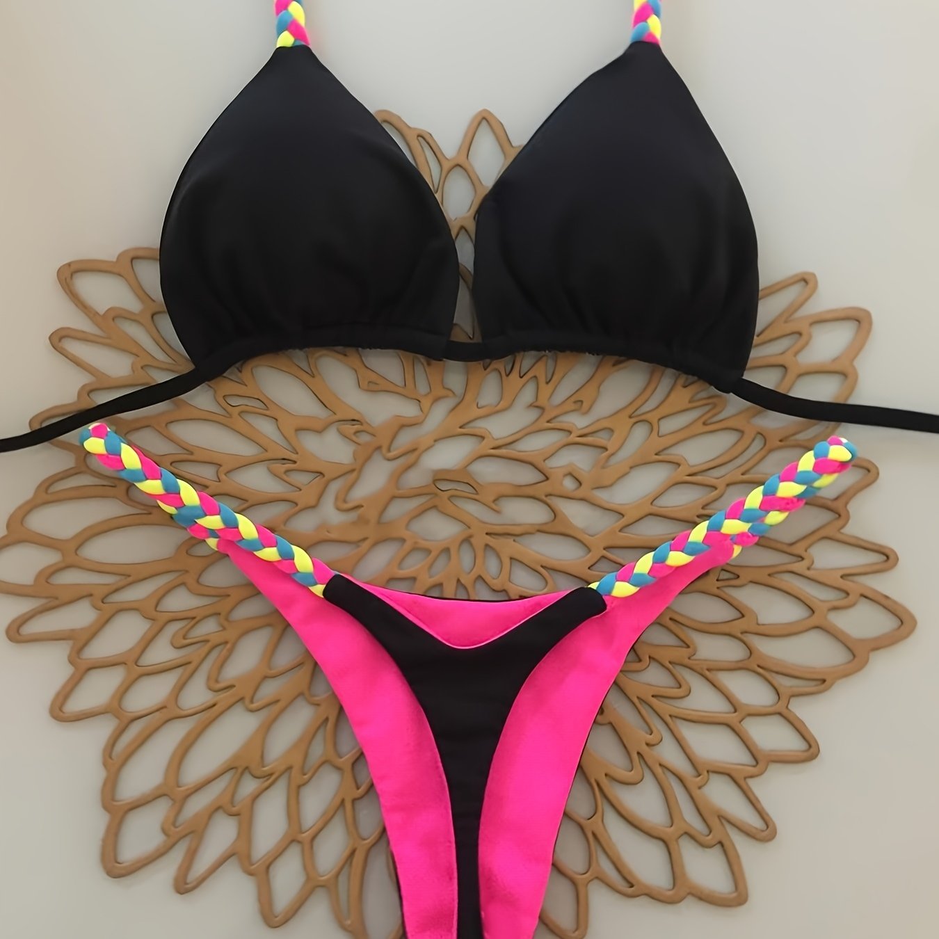 TEMU Inner And Outer Dual-tone Bikini Set