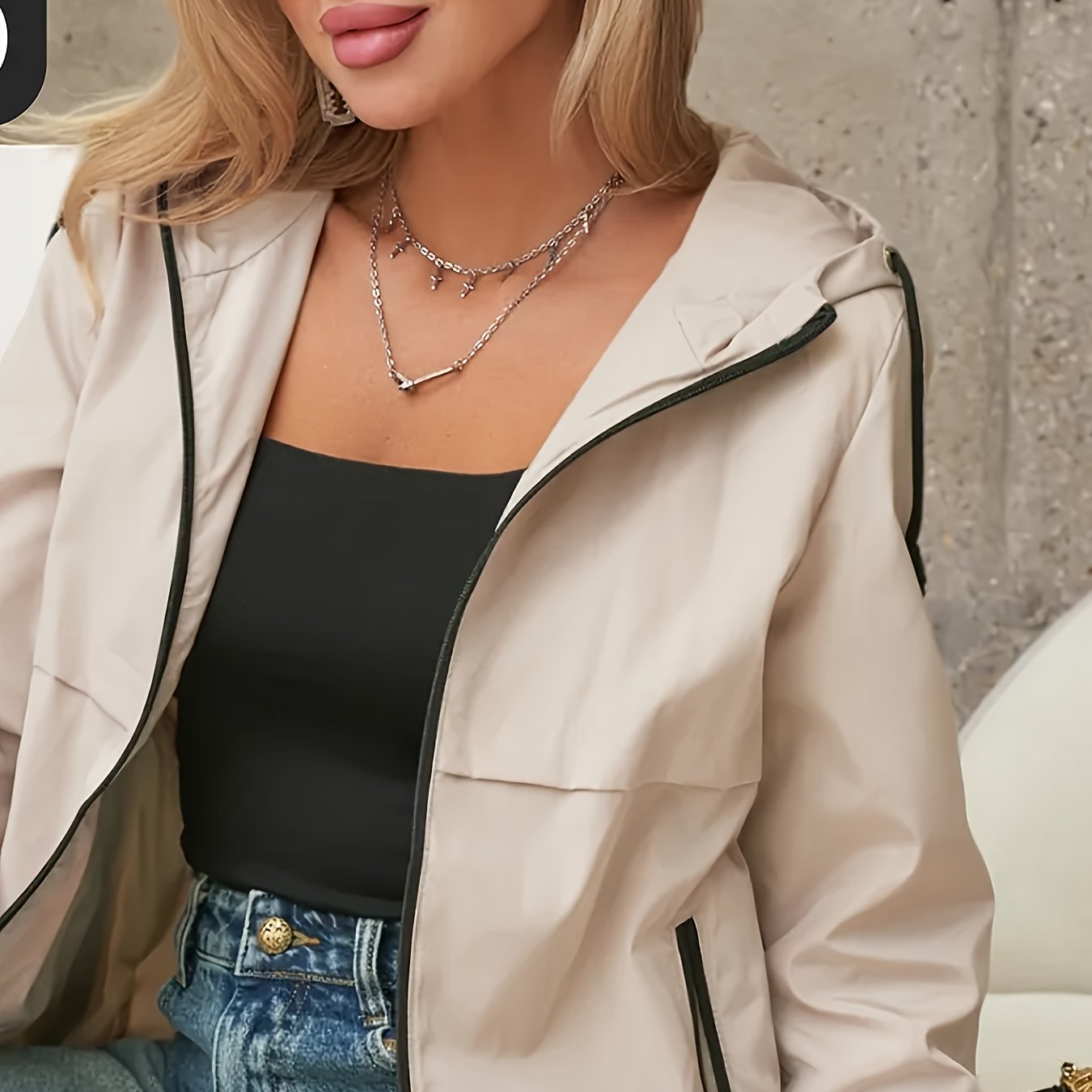 TEMU Long Hooded Windbreaker Jacket, Developed