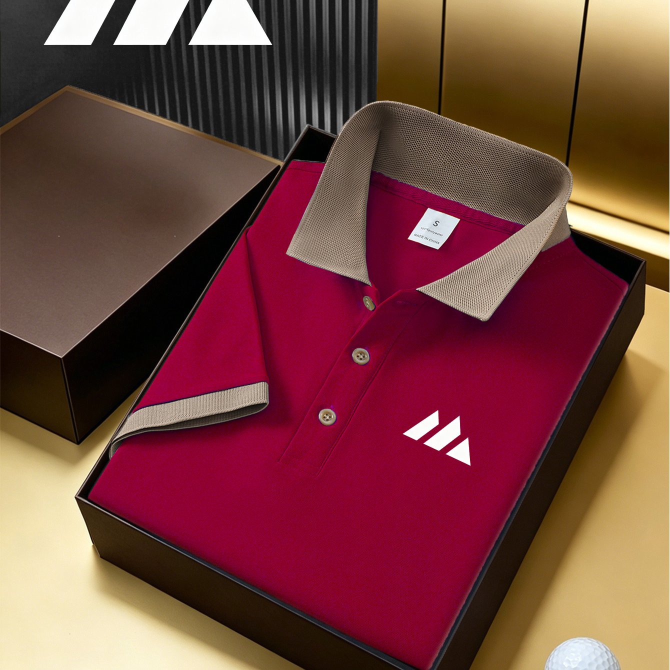 TEMU 2026 Summer New Arrival Men's T-shirt 2602 Yt486 Golf Short Sleeve Shirt, Lapel Contrast Color, Comfortable And Breathable Fabric,