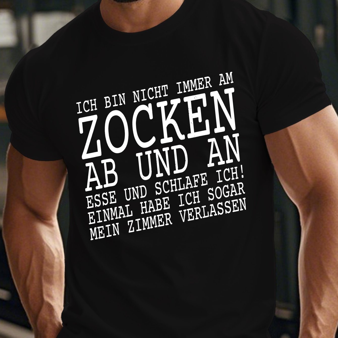 E-shop Deutsch " to Play Games" Herren Kurzarm T-Shirt Sommer T-Shirt Oberteil