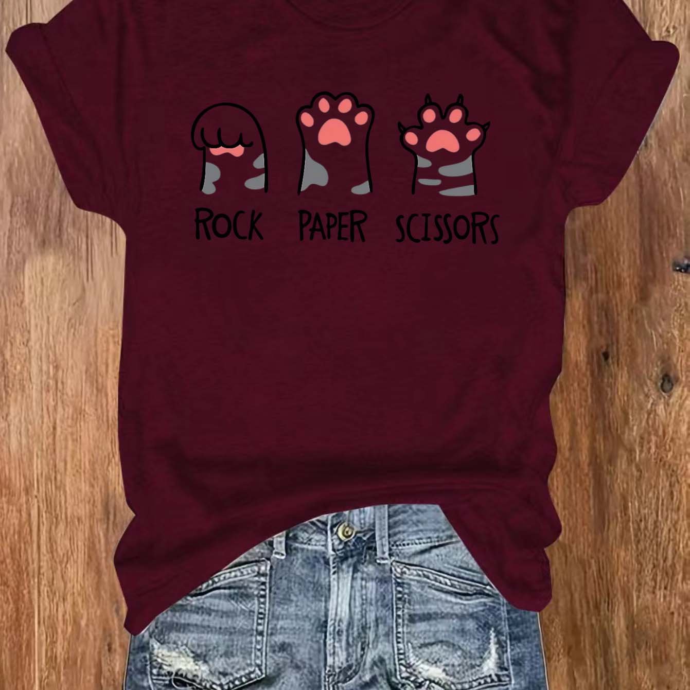 TEMU Plus Size - Plus Size - 0-8xl Plus Size Casual Fashion Printed T-shirt Women's Clothing, Trendy Base Layer Daily Outing Casual Wear Short Sleeve