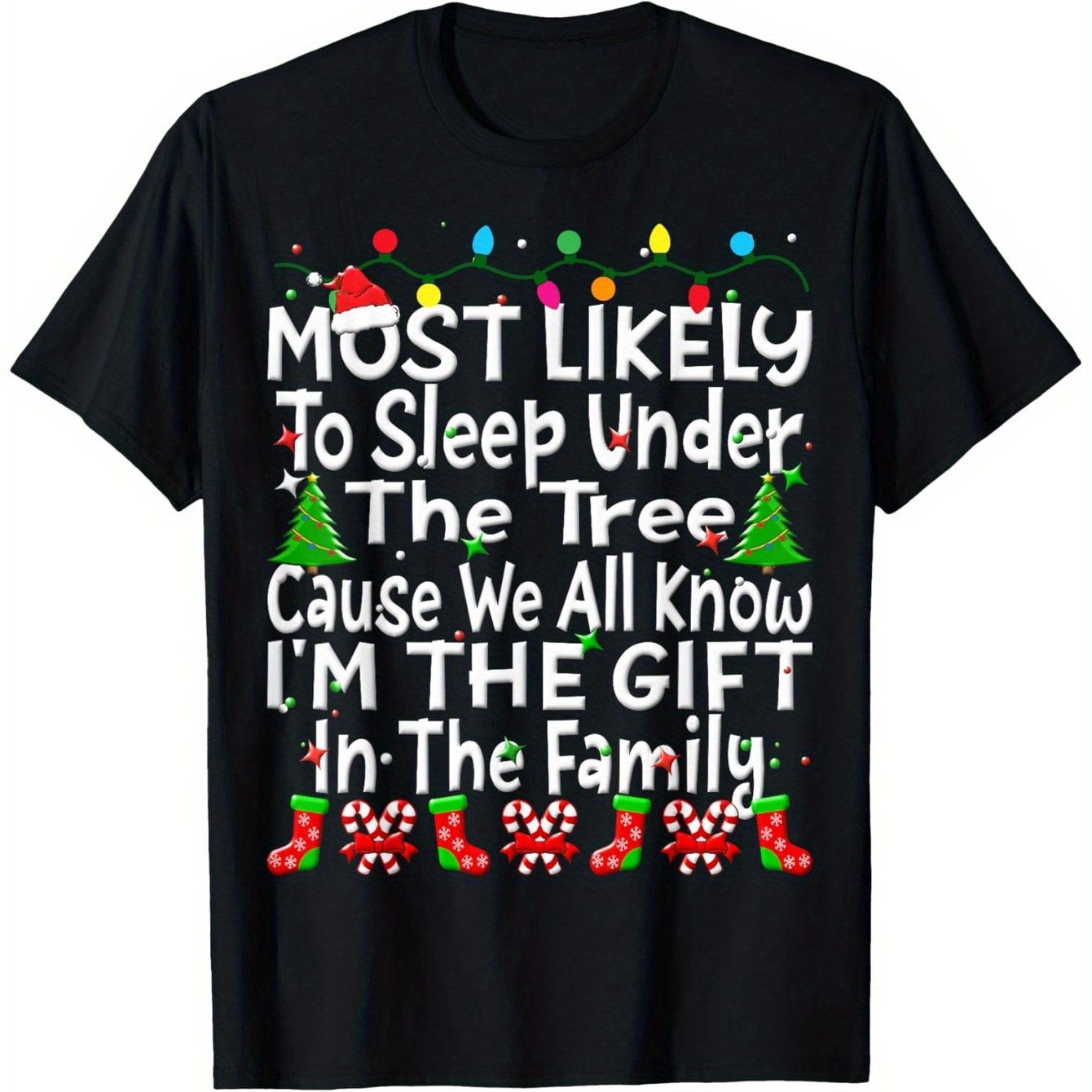 TEMU T-shirt de Noël pour hommes et femmes, doux 100 % coton à manches courtes avec motif , tailles S-XXXL, parfait pour les rassemblements , article