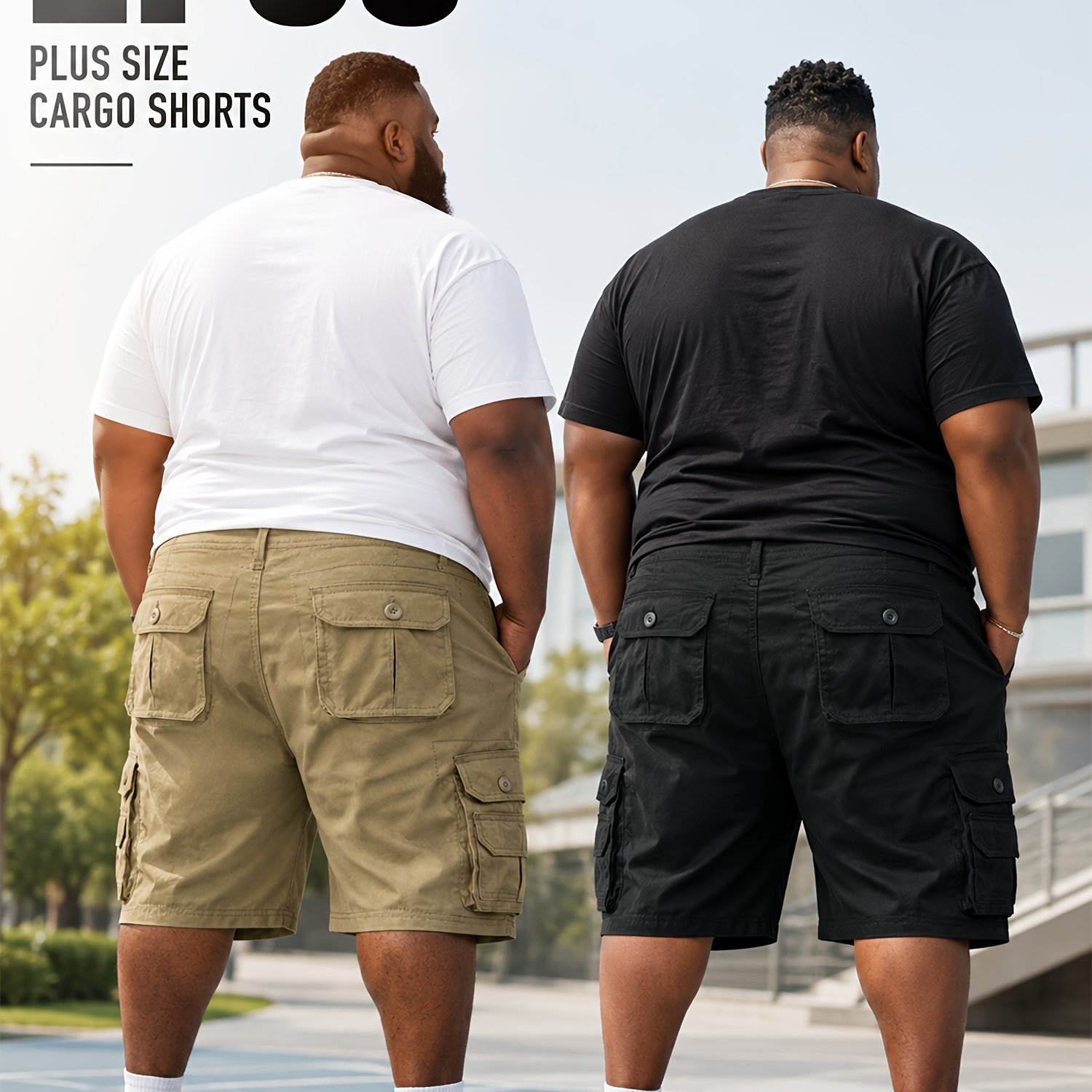 Image of [ Size]2pcs Pc Large Size Men's Outdoor Casual Cycling Sports Work Shorts, Outdoor Casual Fishing Simple Wear, Pure Cotton Fabric, Casual Wear, Father's Day Gift For Father., Plus Size