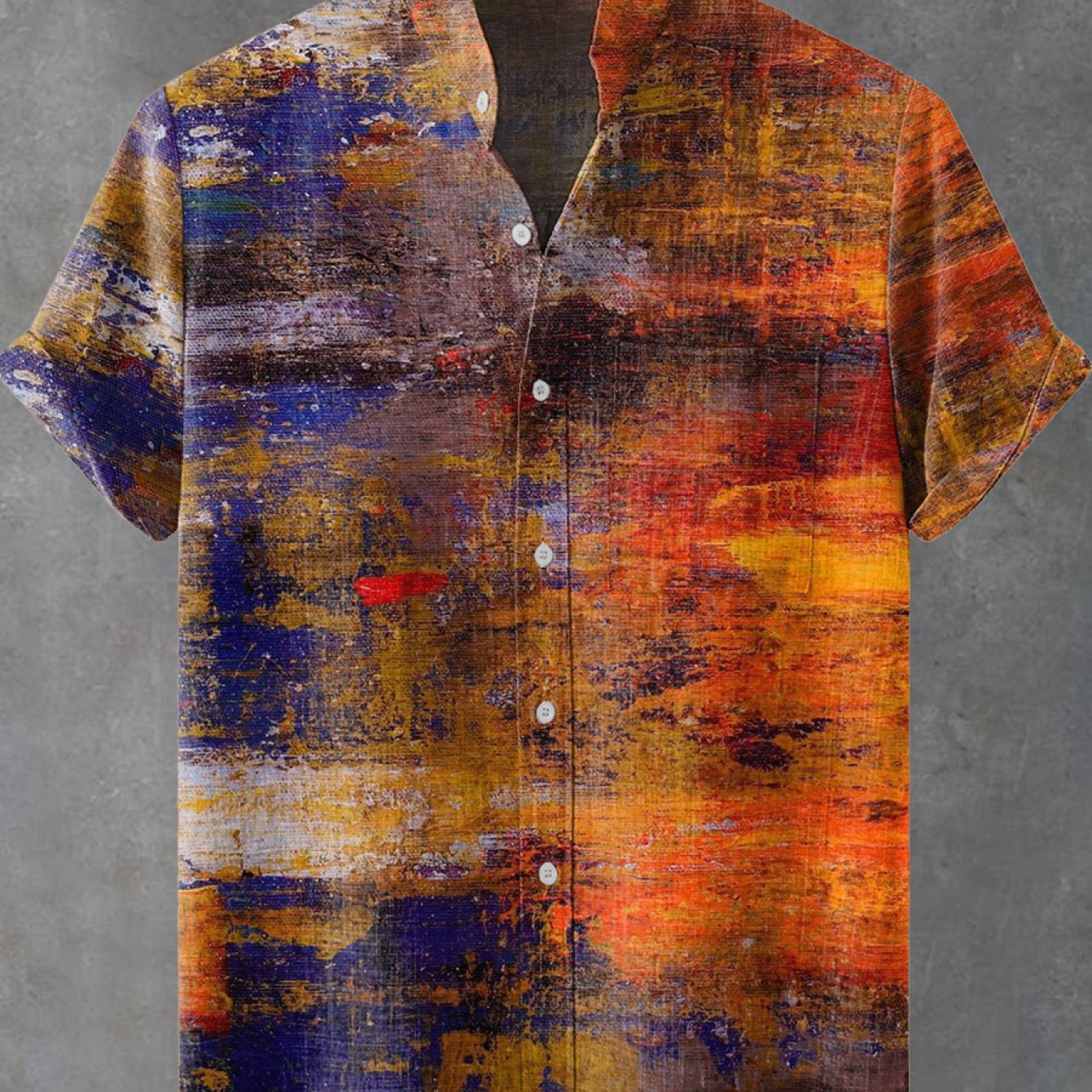 Men's Stand Collar Pocket Shirt, Casual And Comfortable For Daily Wear